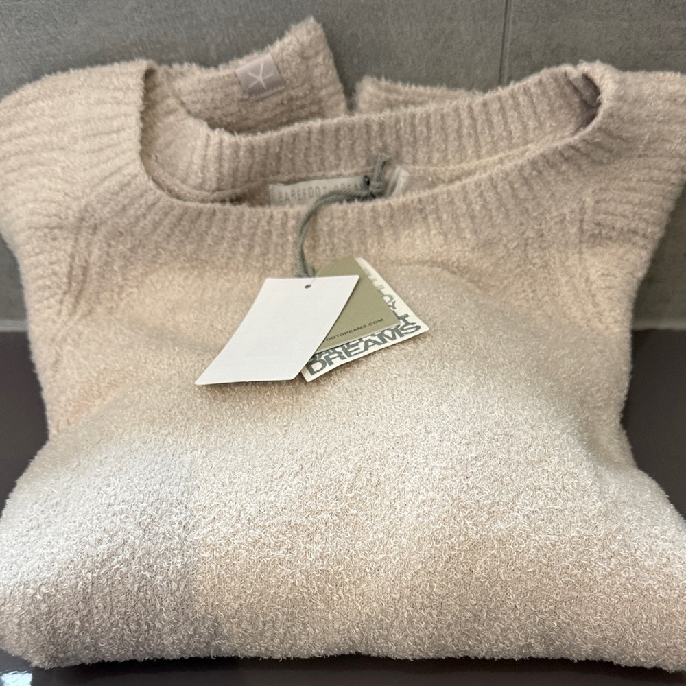 Barefoot Dreams Cream Crew Neck Sweater